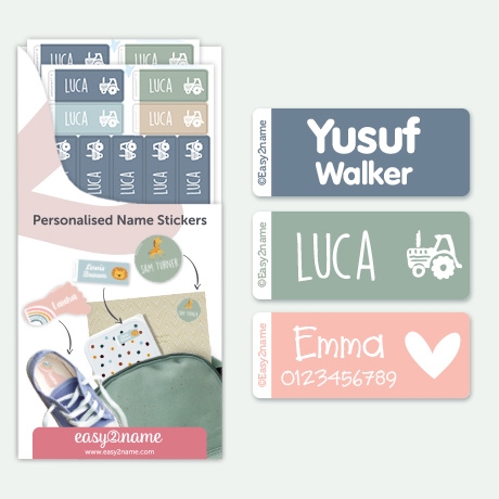Large Stick On Name Labels (for Equipment) – multicolour