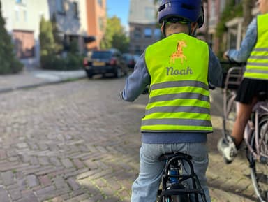 Fluorescent safety vest child with name - Theme