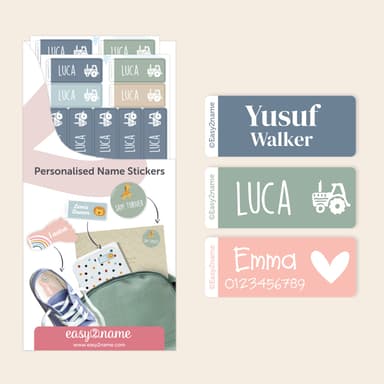 Small Name Stickers  – Multicolour