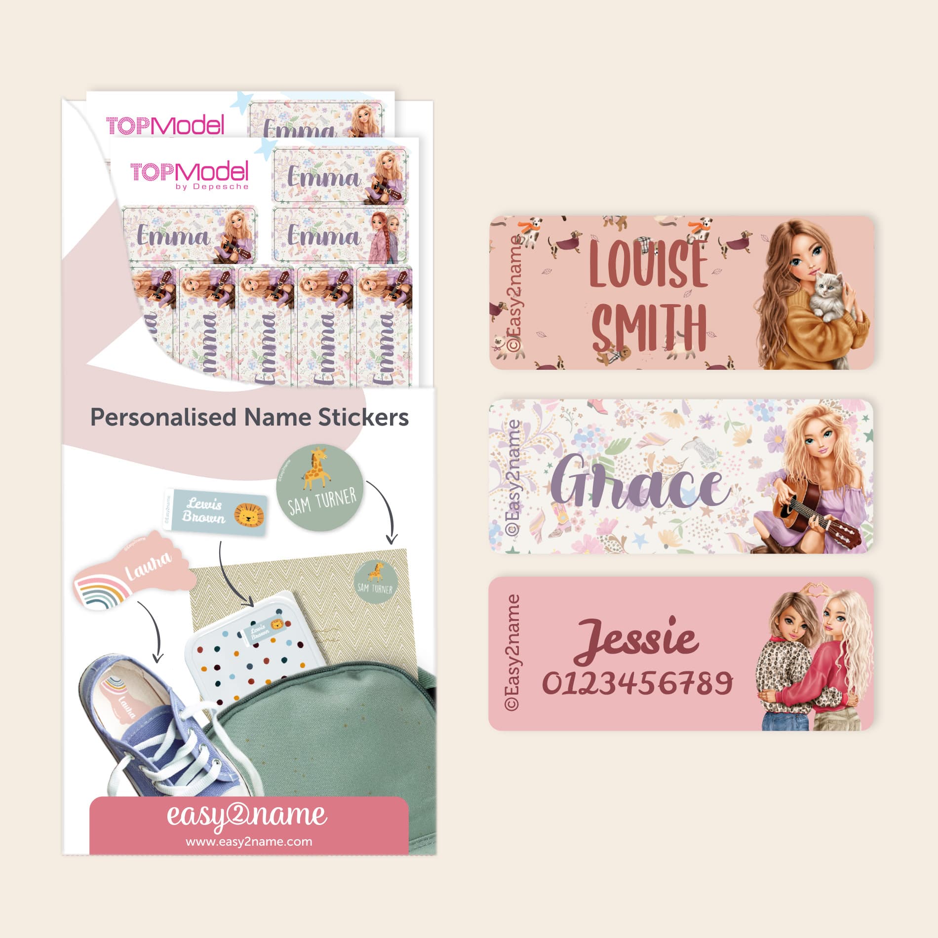 Small Name Stickers - Topmodel