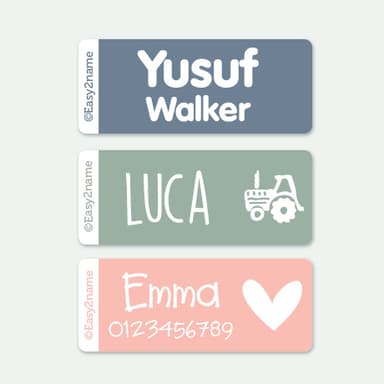 Large Stick On Name Labels (for Equipment) – multicolour