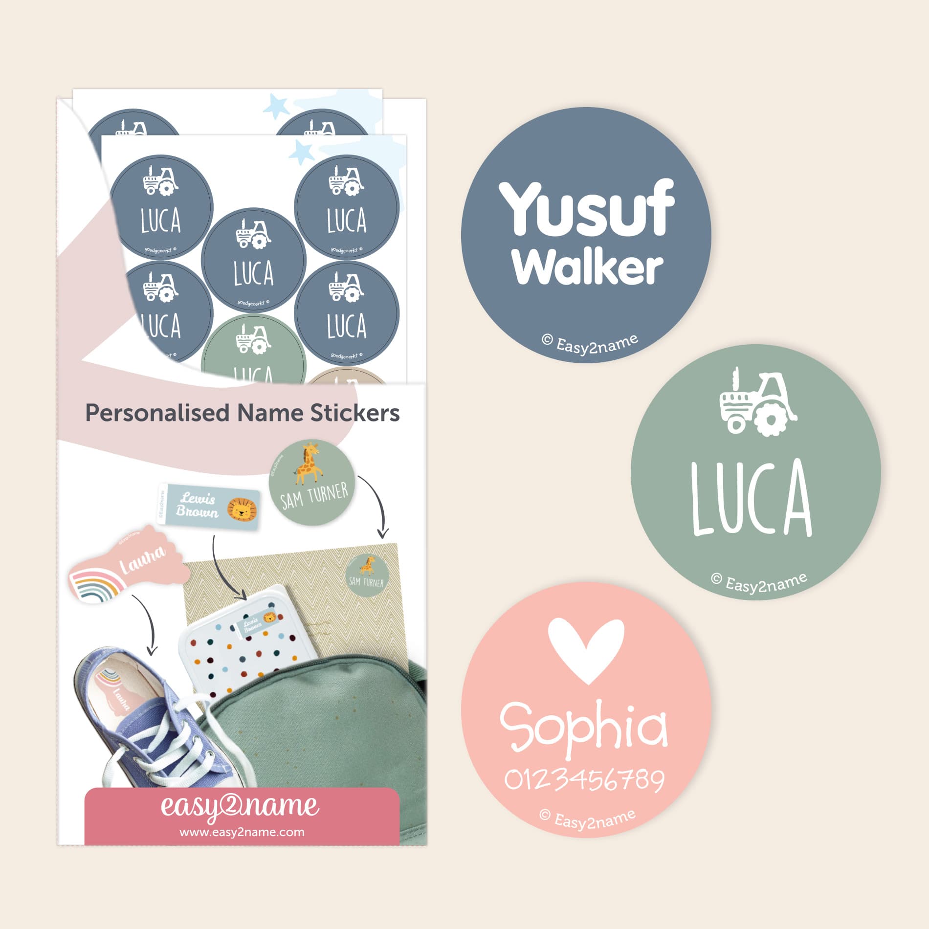 Round Name Stickers