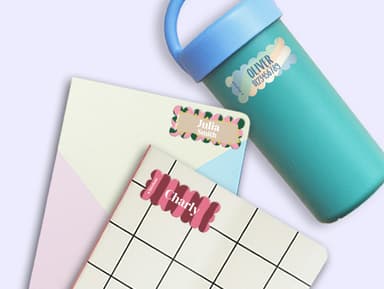 Wave Design Name Stickers