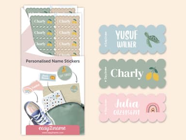 Wave Themed Name Stickers