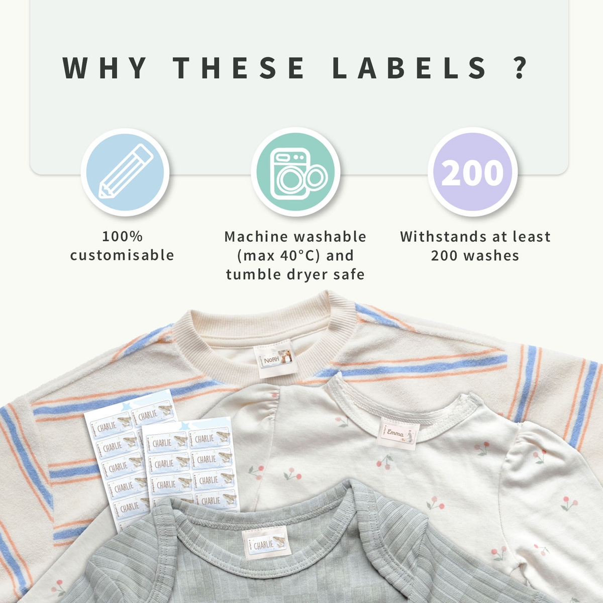 Watercolour clothing stickers