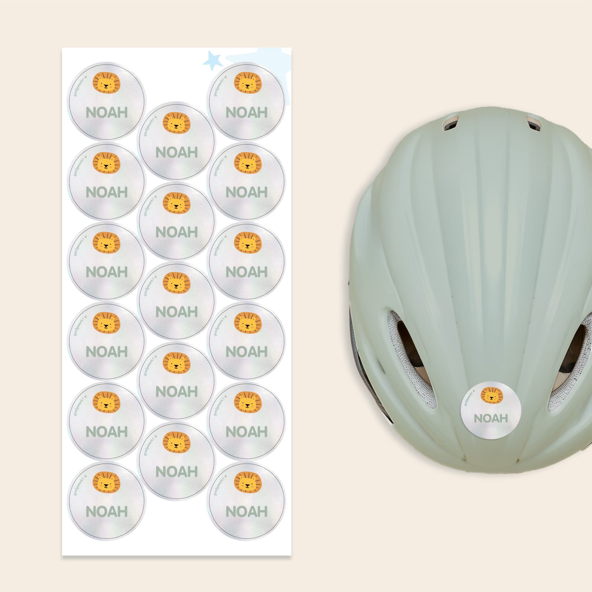 Reflective Name Stickers - Theme
