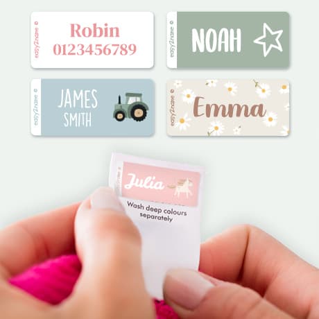 Name stickers for clothes