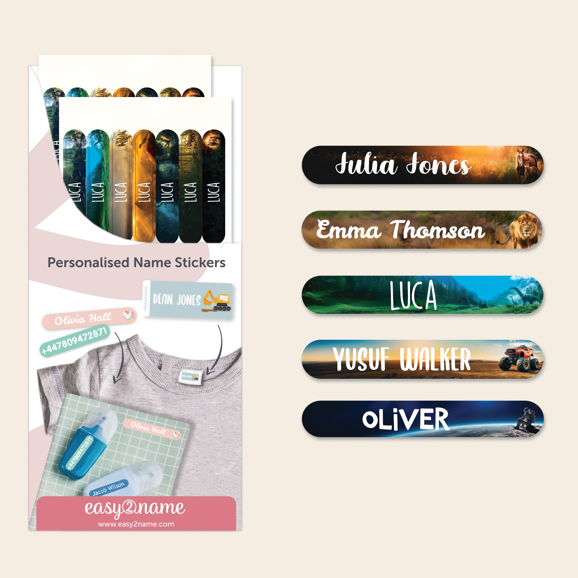 Mini Name Stickers - Real World