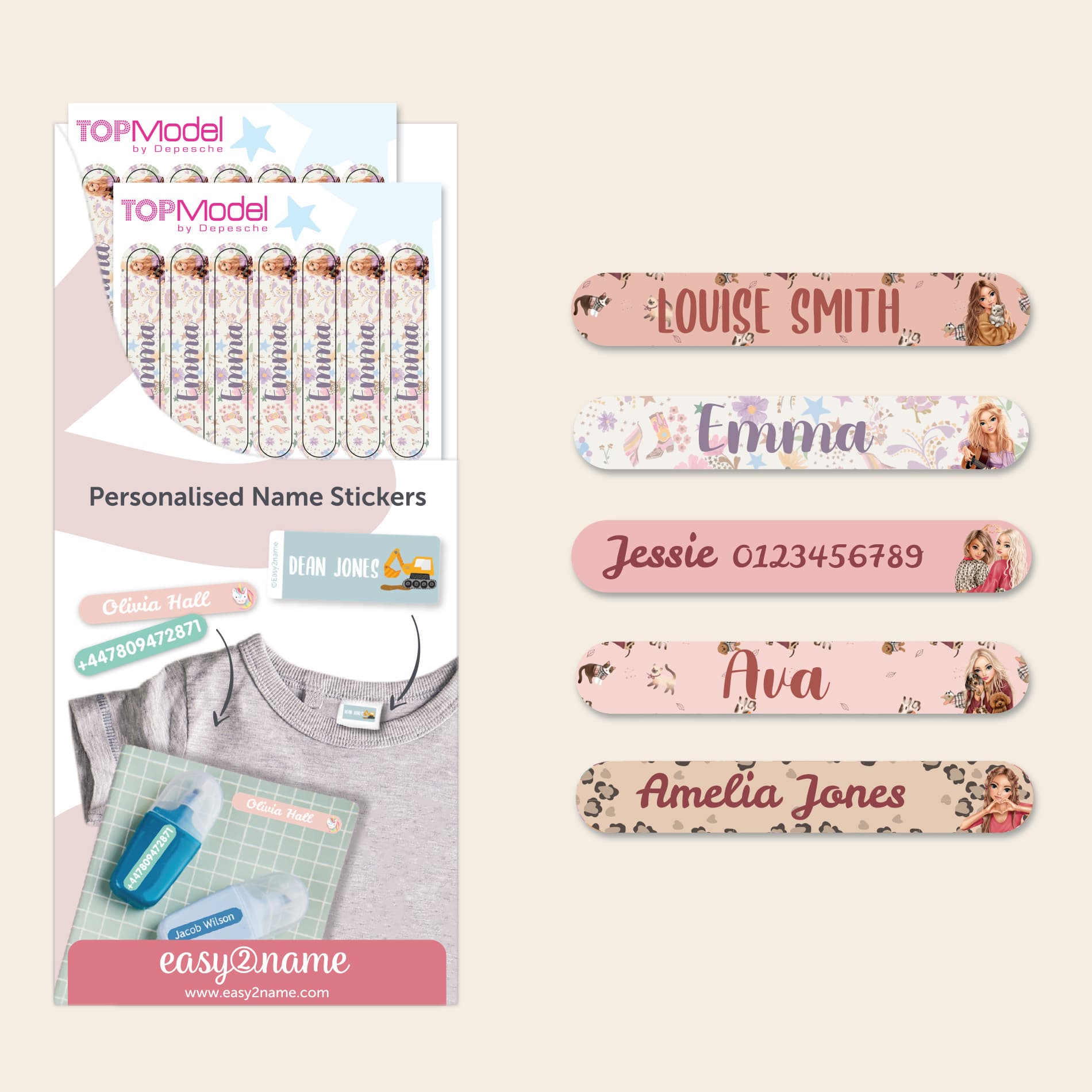 Mini Name Stickers - Topmodel
