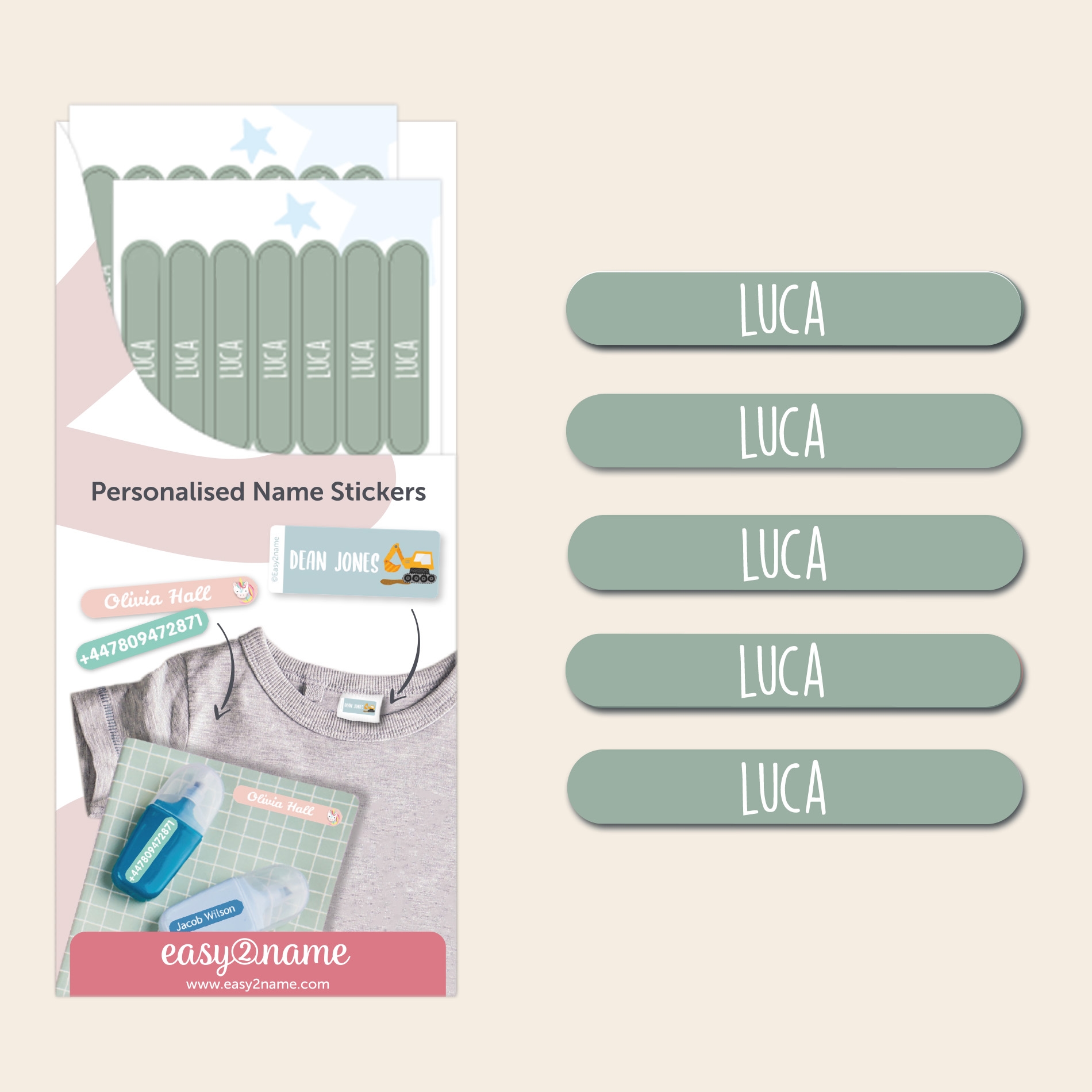 Mini Name Stickers – One Colour