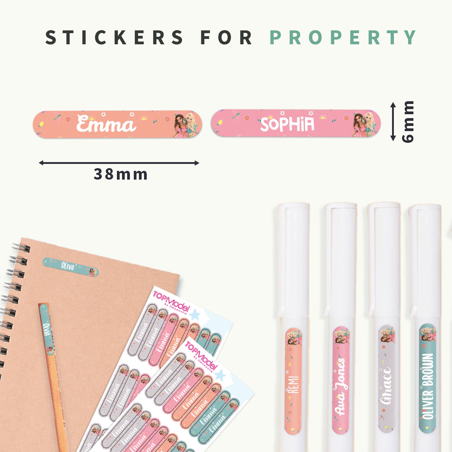 Mini Name Stickers - Topmodel