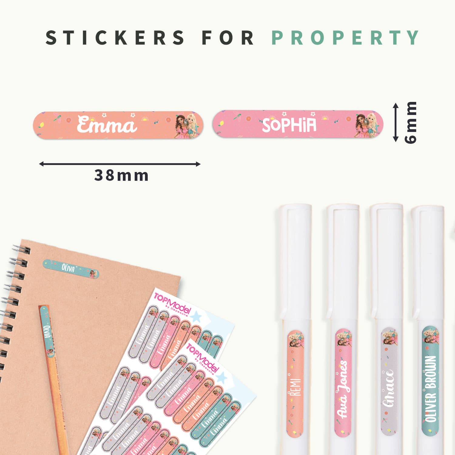 Mini Name Stickers - Topmodel