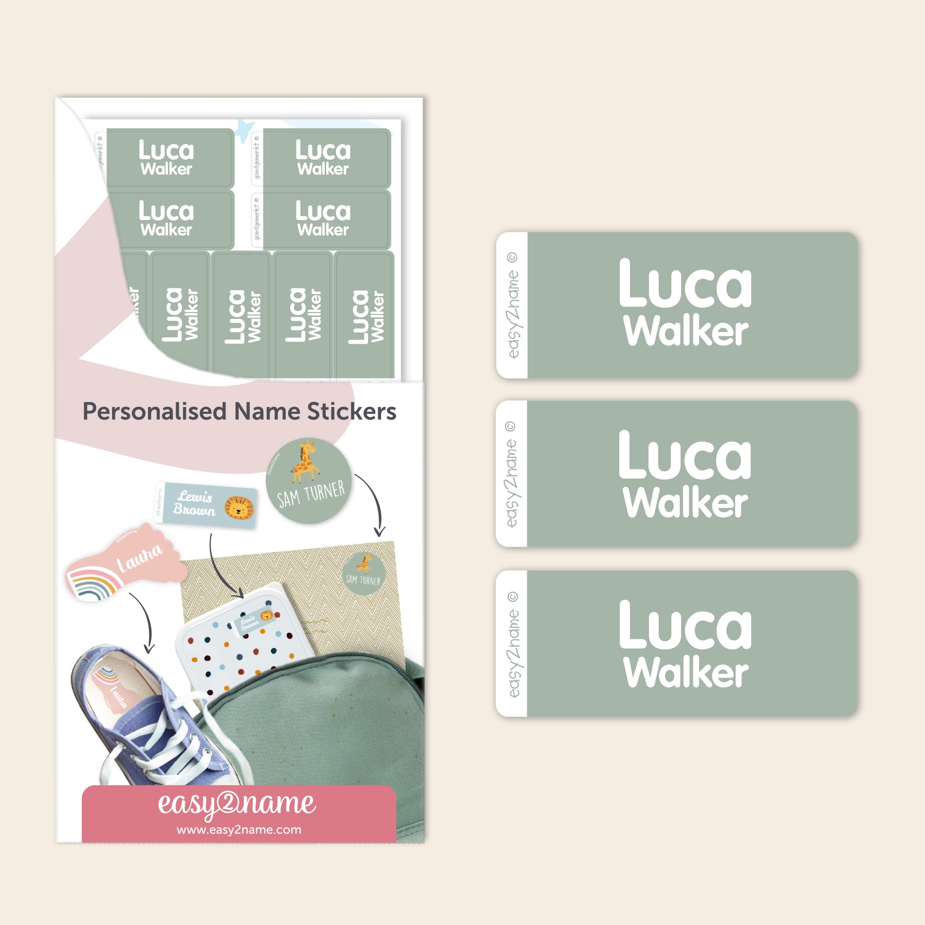 Small Name Stickers – One Colour