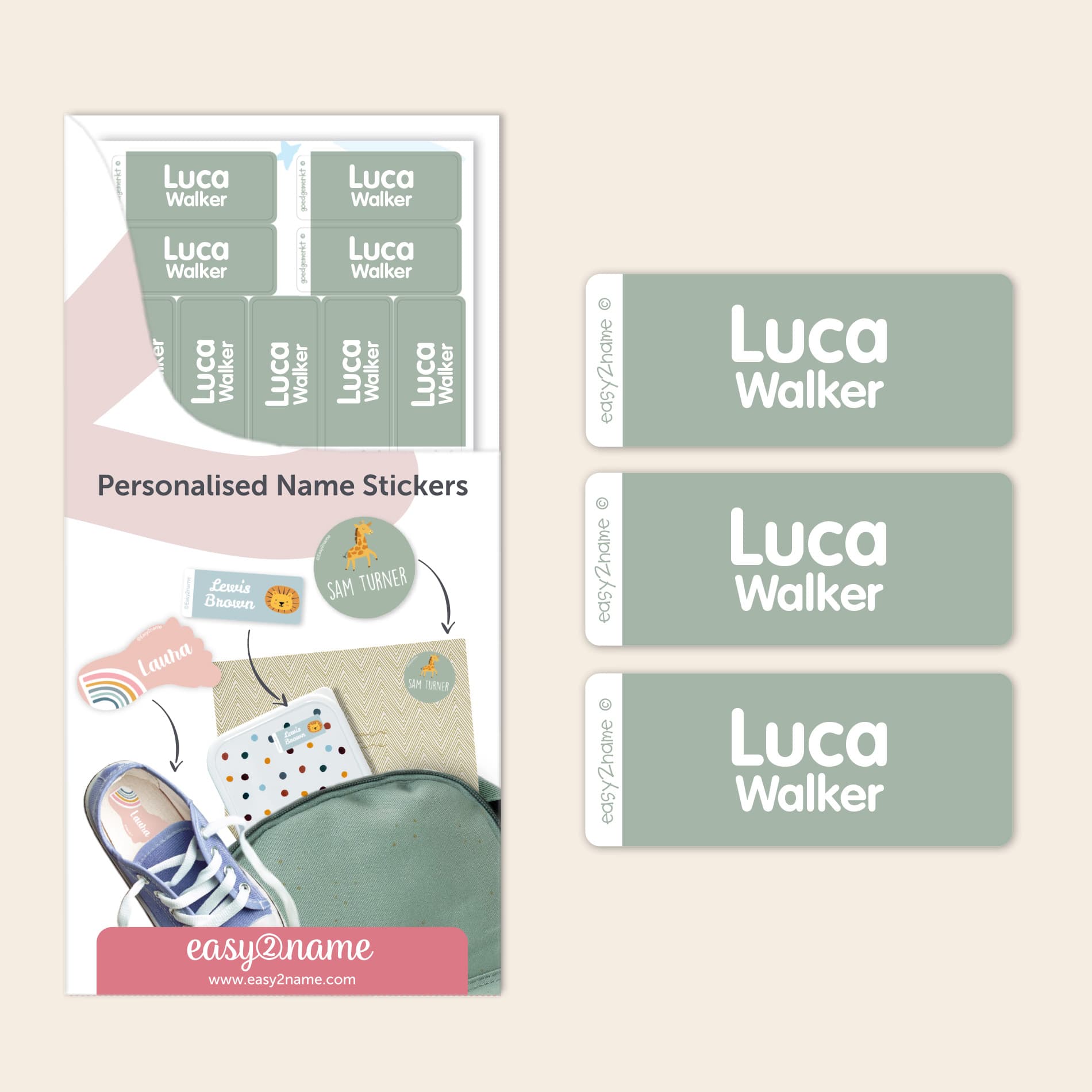Small Name Stickers – One Colour
