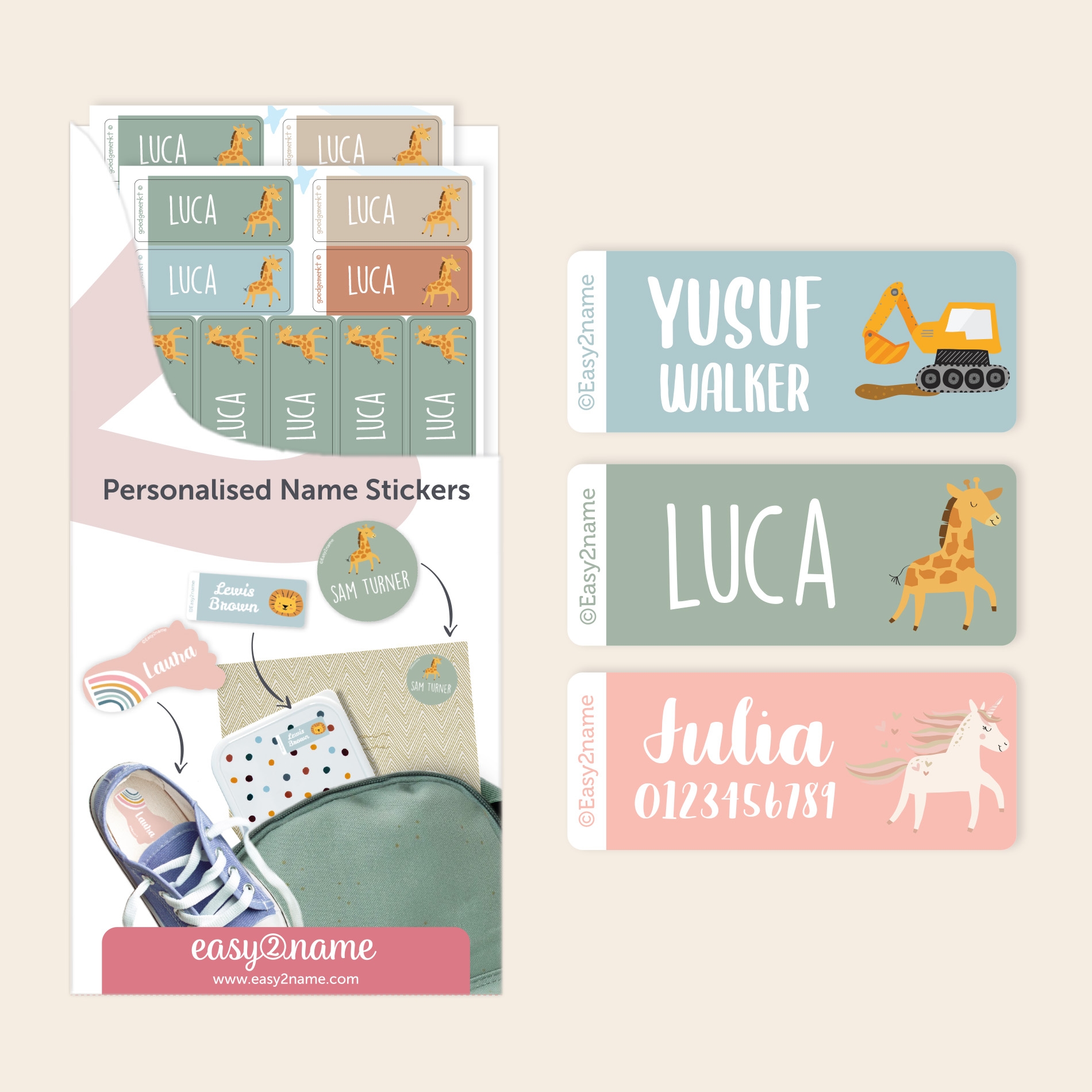 Small Name Stickers - Theme