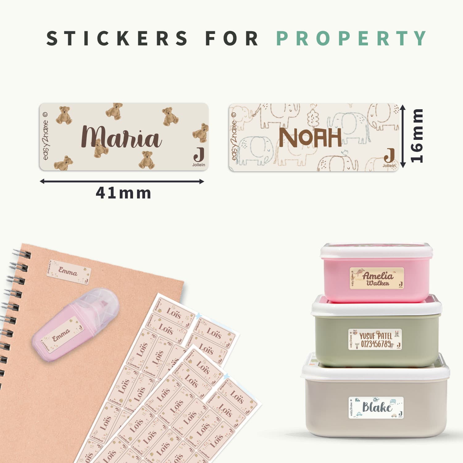 Small Name Stickers - Jollein