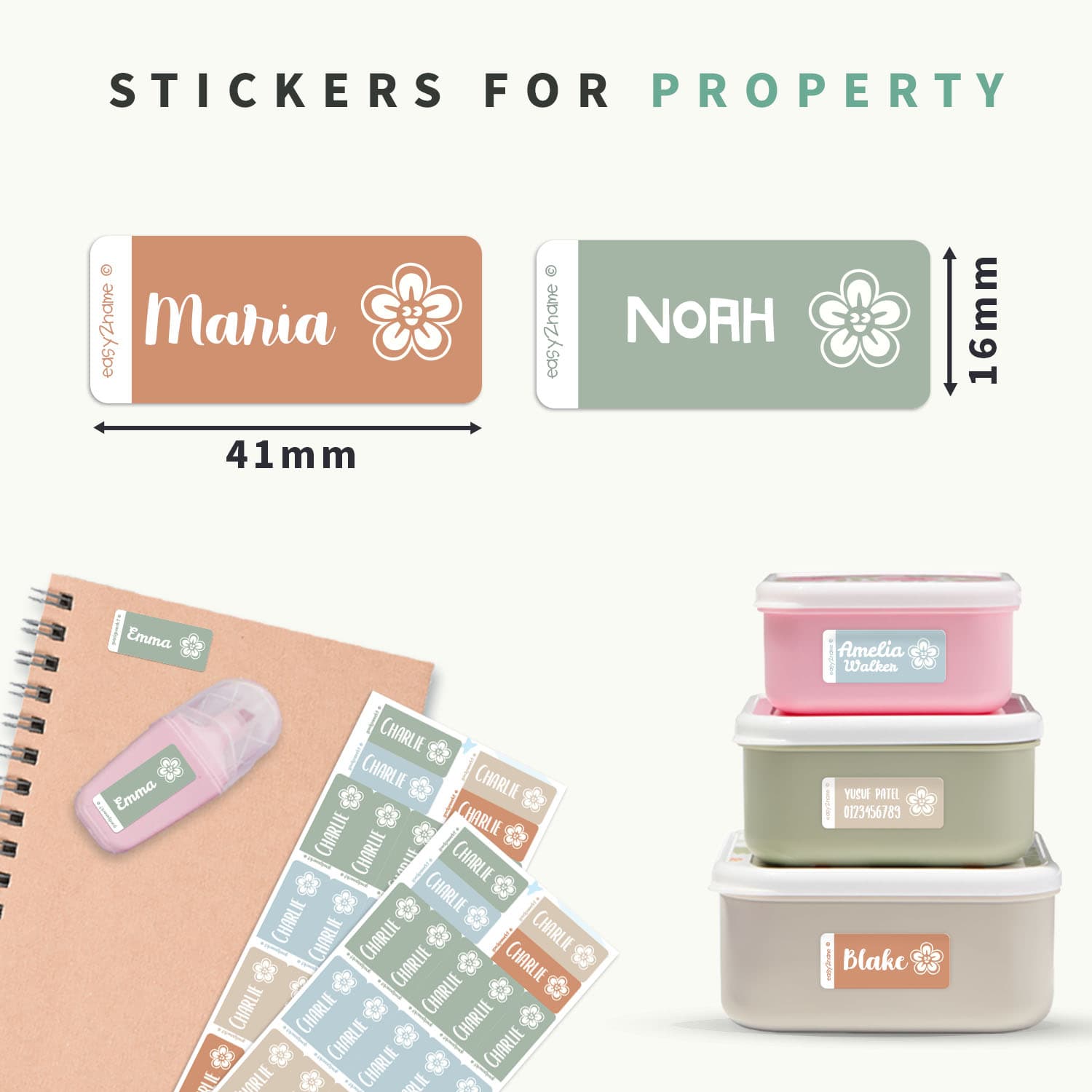 Small Name Stickers – Multicolour