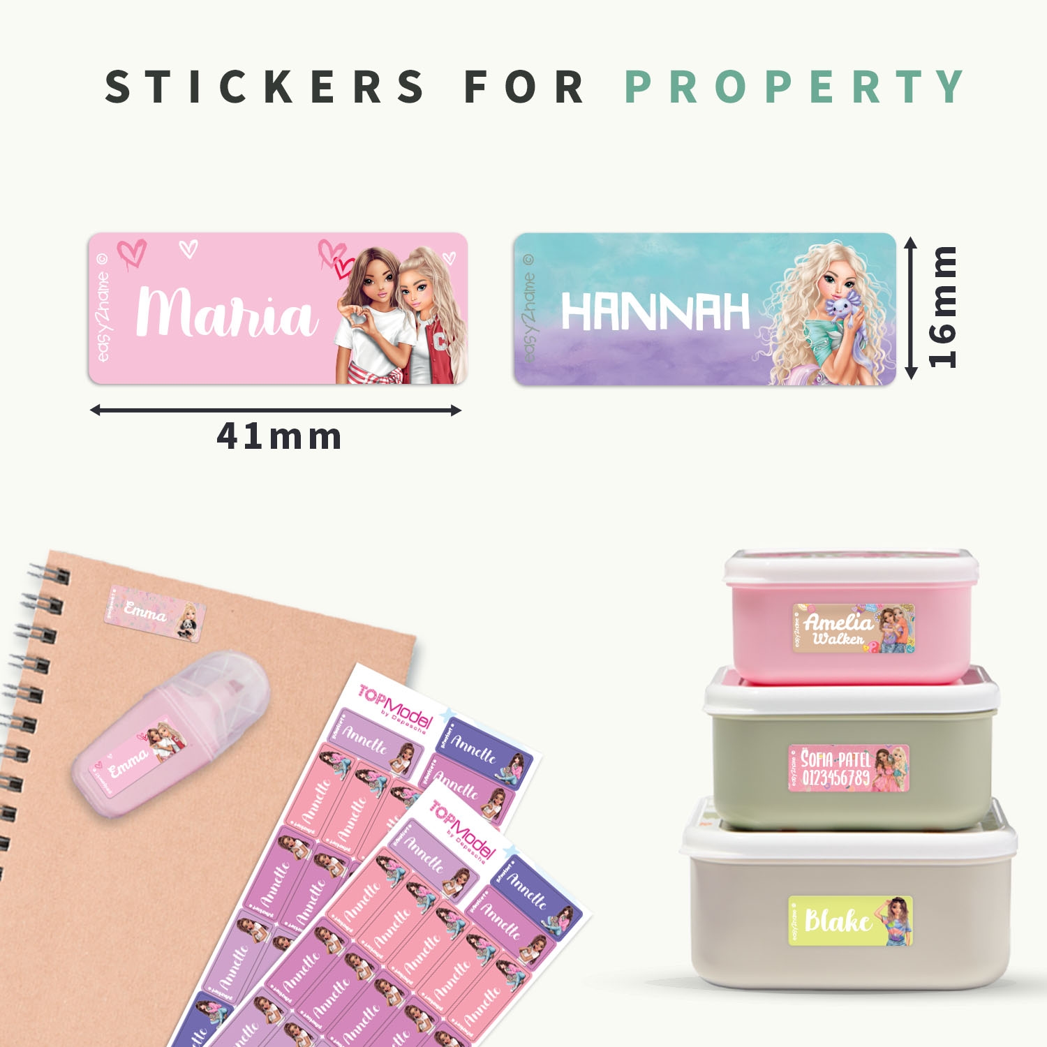 Small Name Stickers - Topmodel