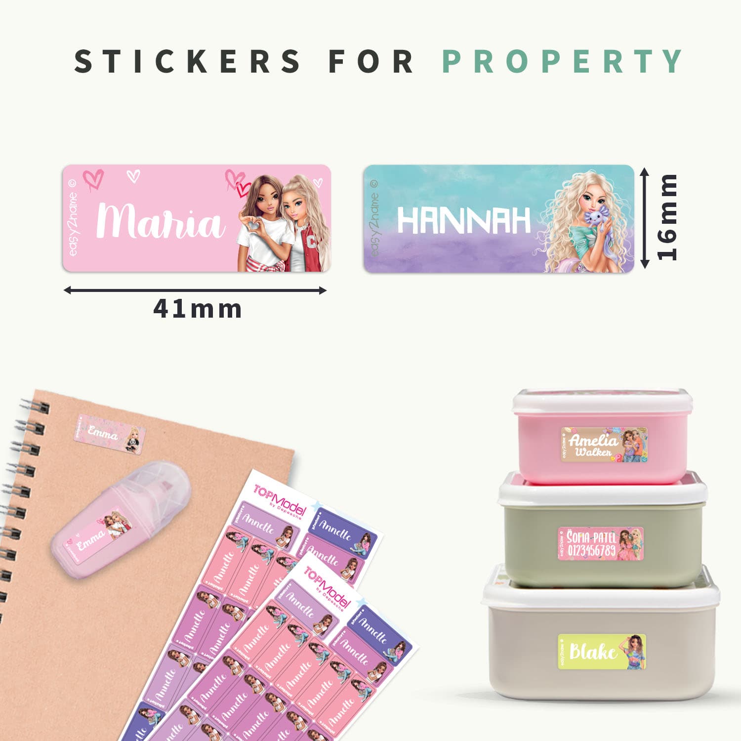 Small Name Stickers - Topmodel