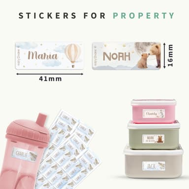 Small Watercolour Name Stickers