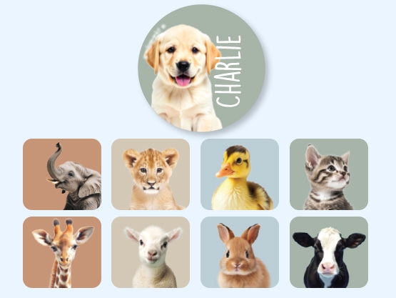 Round Realistic Name Stickers