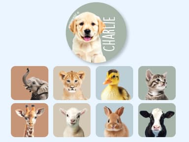 Round Realistic Name Stickers