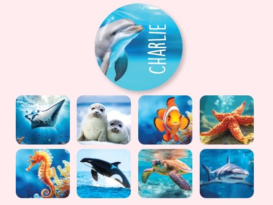 Round Realistic Name Stickers