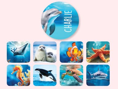 Round Realistic Name Stickers