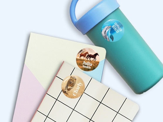 Round Realistic Name Stickers