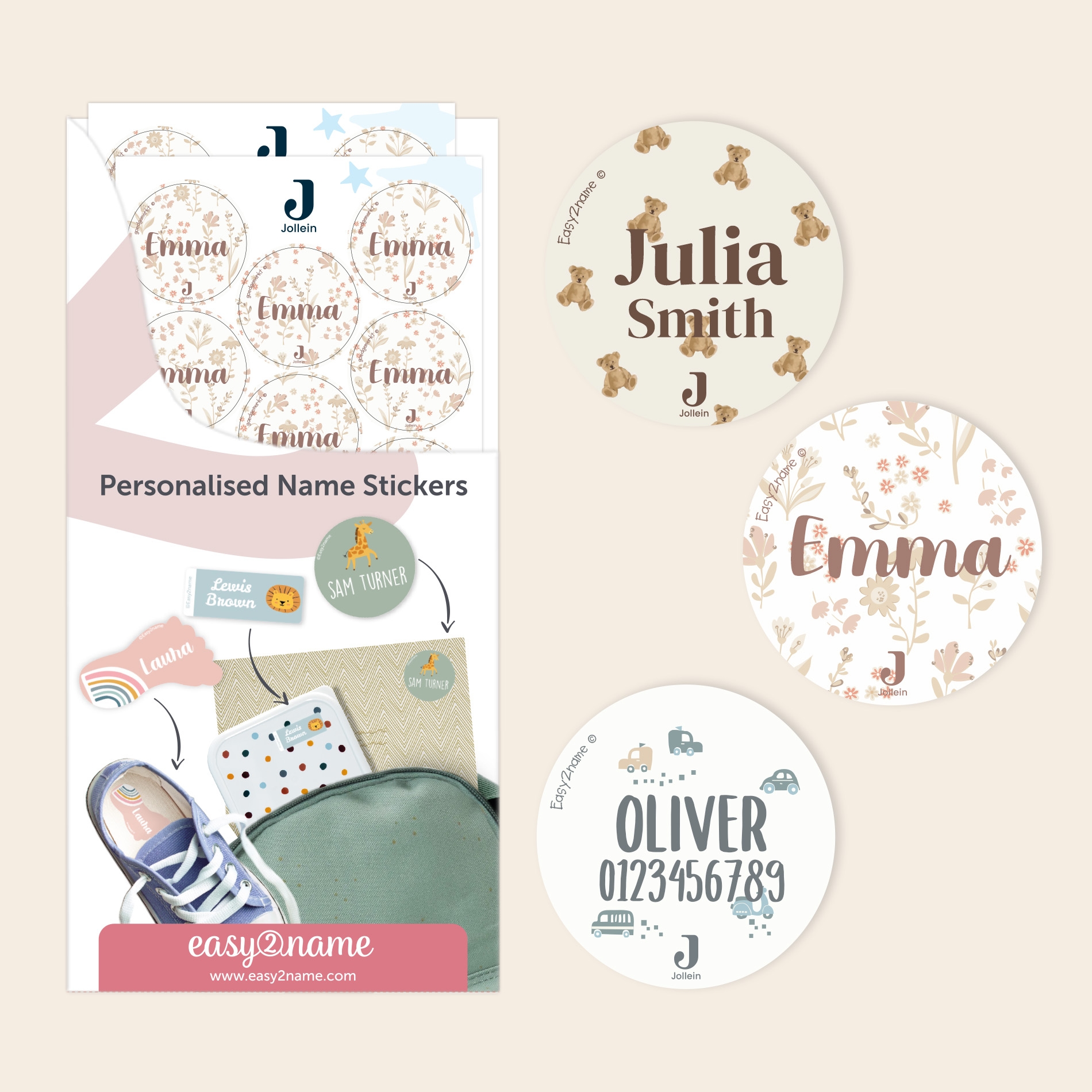 Round Name Stickers - Jollein