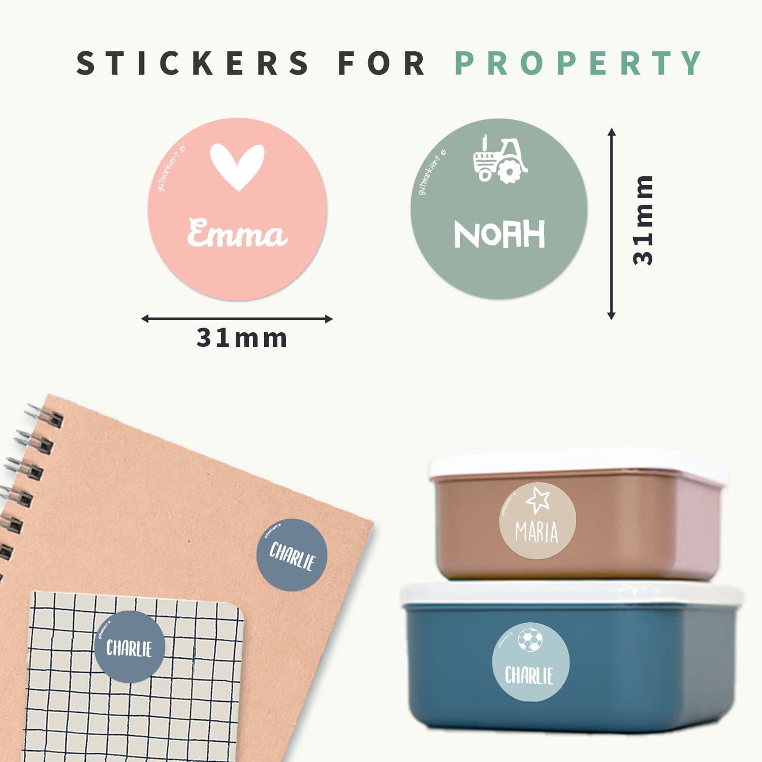 Round Name Stickers
