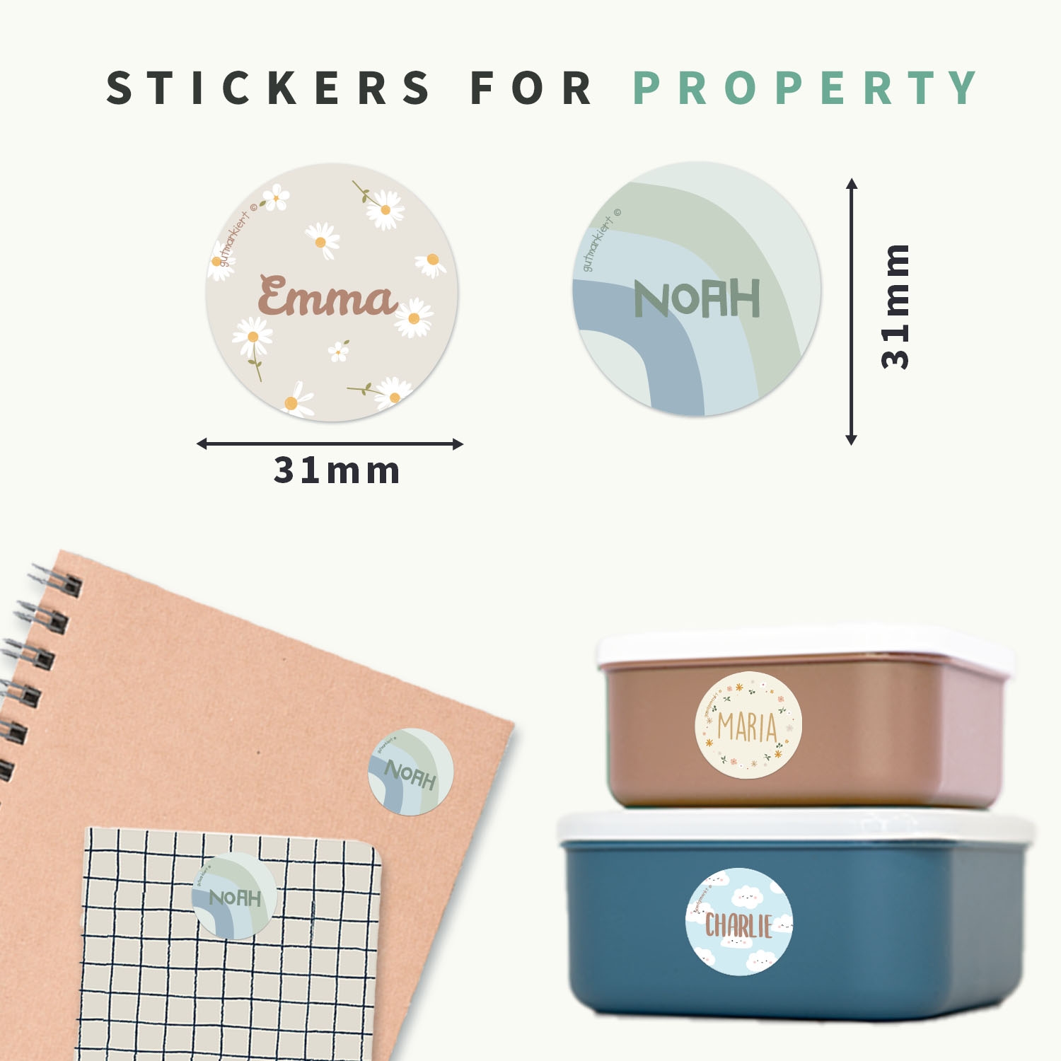Round Name Stickers - Design