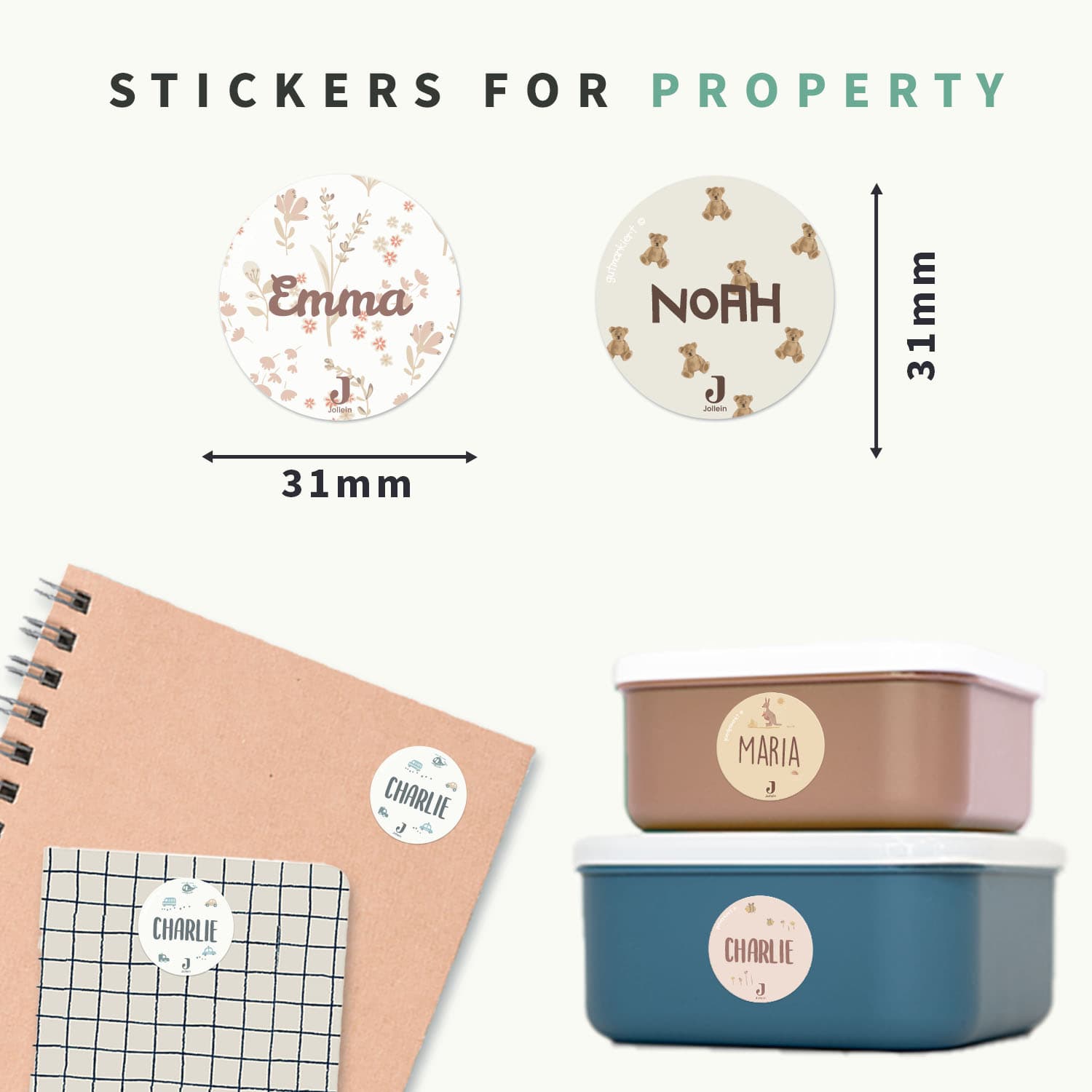 Round Name Stickers - Jollein
