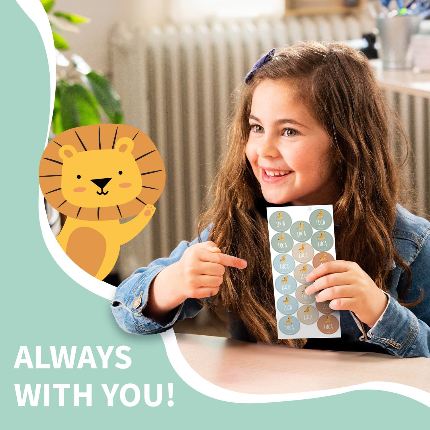 Round Name Stickers - Theme