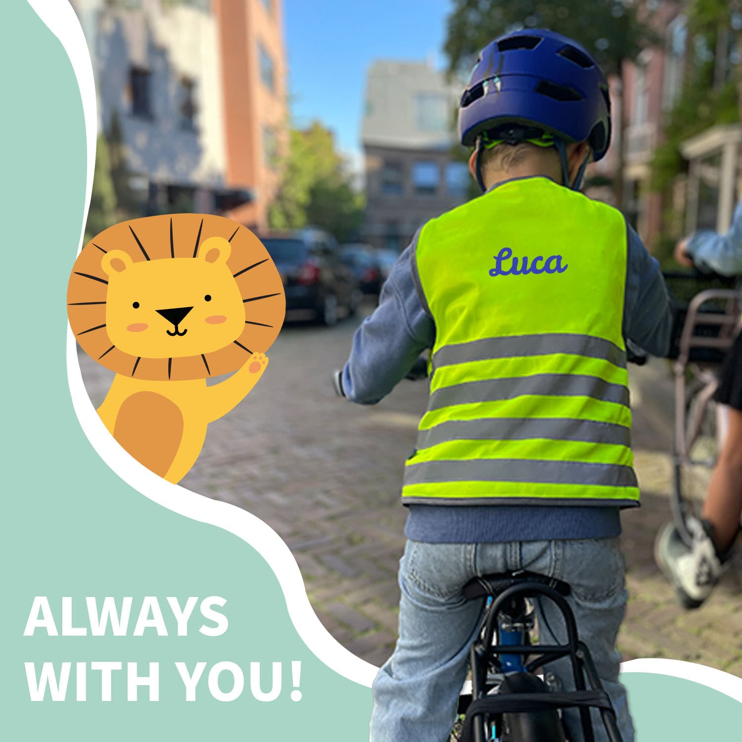 Fluorescent Safety Vest Child With Name - Basic