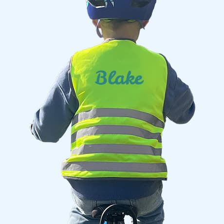 Fluorescent safety vest child with name - Basic