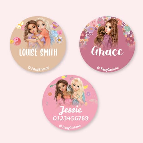 Topmodel Round name labels