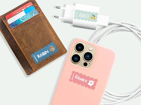 Wave Themed Name Stickers