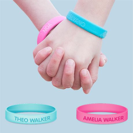 2 SOS Personalised Wristbands