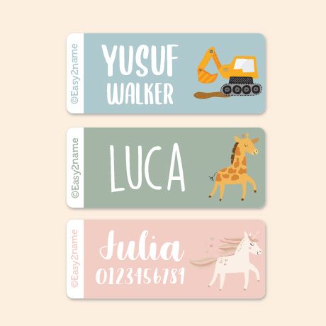 Themed small name labels
