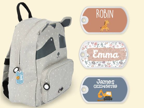 Personalised kids bag tags outlet