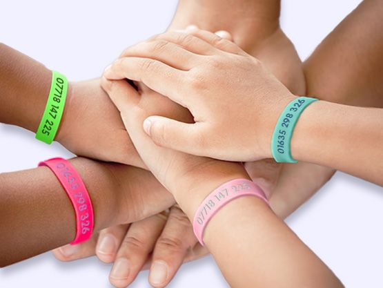 Child wristband phone number on sale